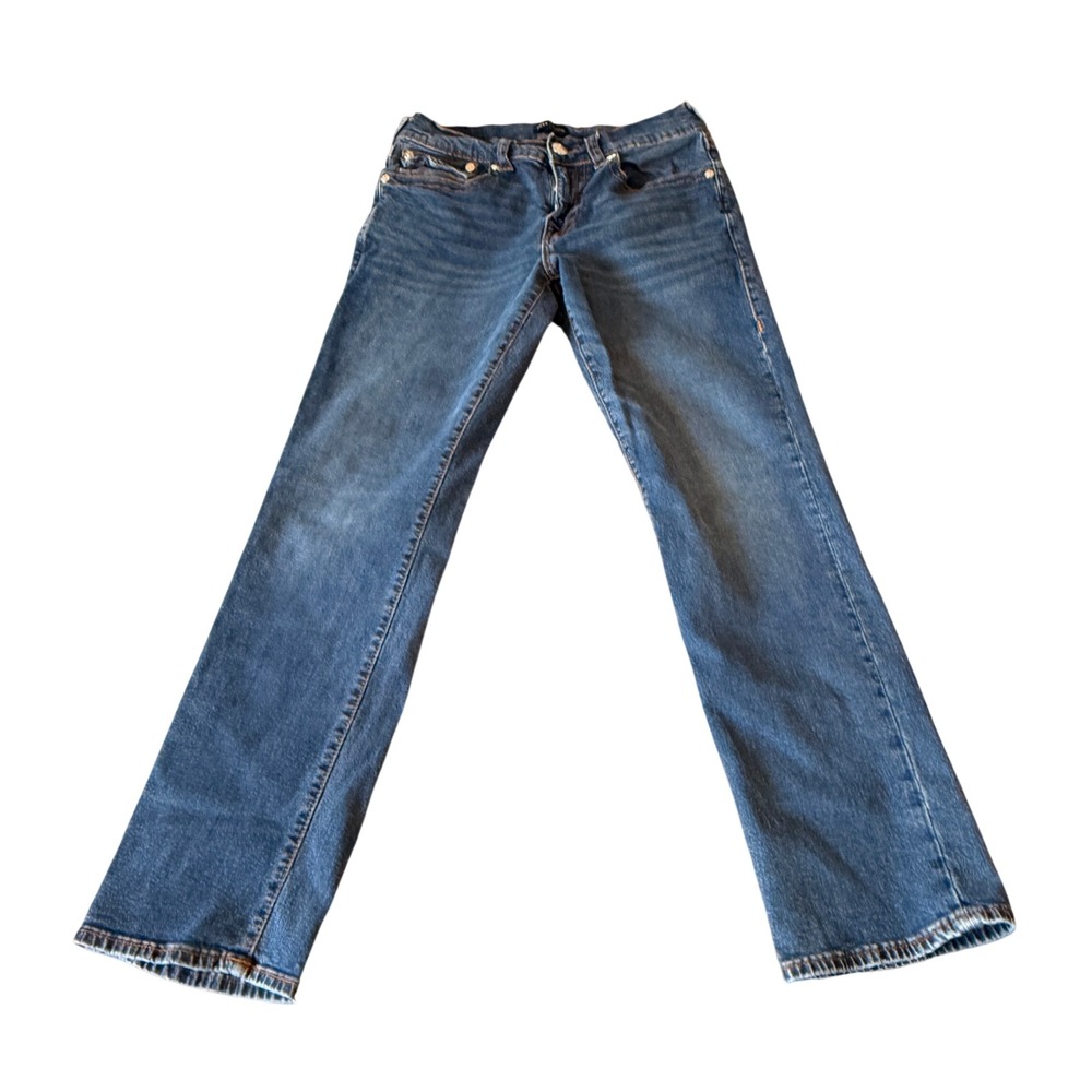 True Religion Ricky Relaxed Straight Jeans Mens 32 Medium Wash Blue Denim